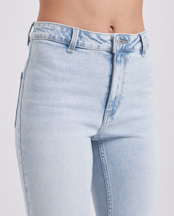 Jean flare taille haute cropped bleu - Pimkie