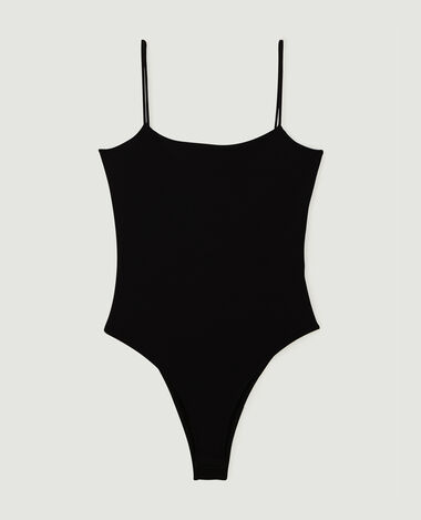 Body bretelles fines en maille gainante noir - Pimkie
