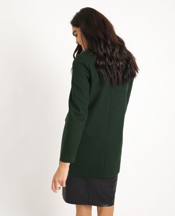 Manteau drap de laine vert foncé - Pimkie