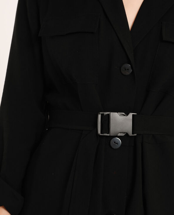 Robe chemise à ceinture noir - Pimkie