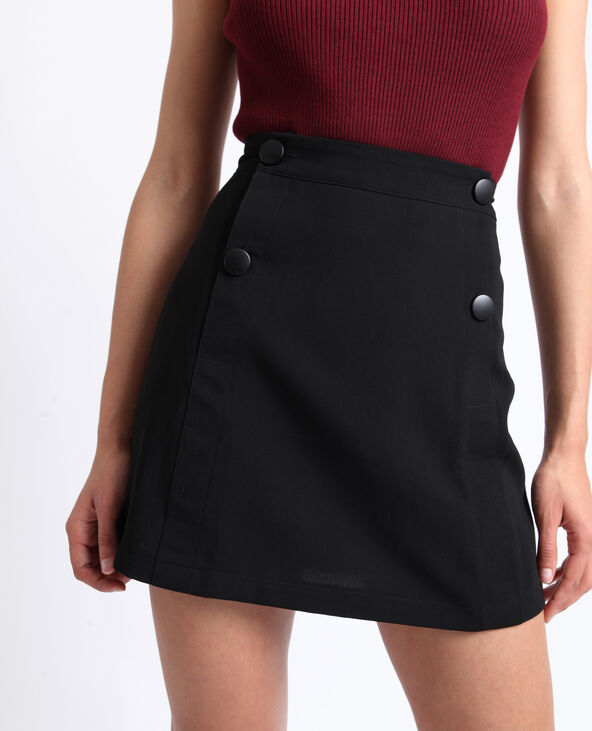 Mini jupe boutonnée noir - Pimkie
