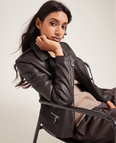Blouson biker zippé taupe - Pimkie