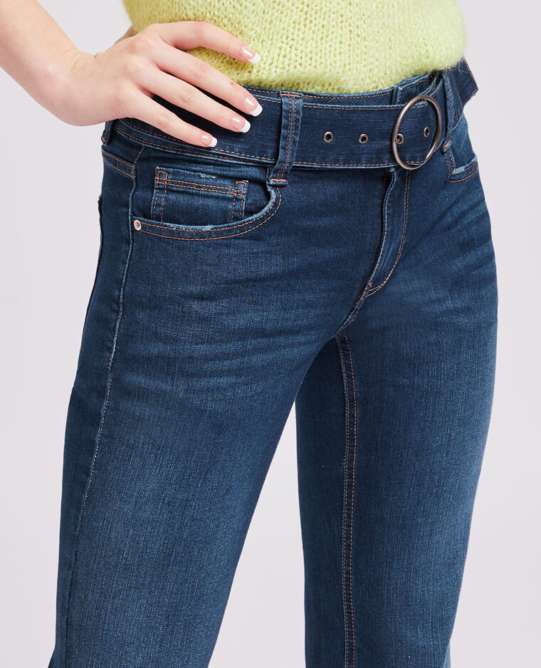 Jean flare taille basse avec ceinture bleu brut - Pimkie