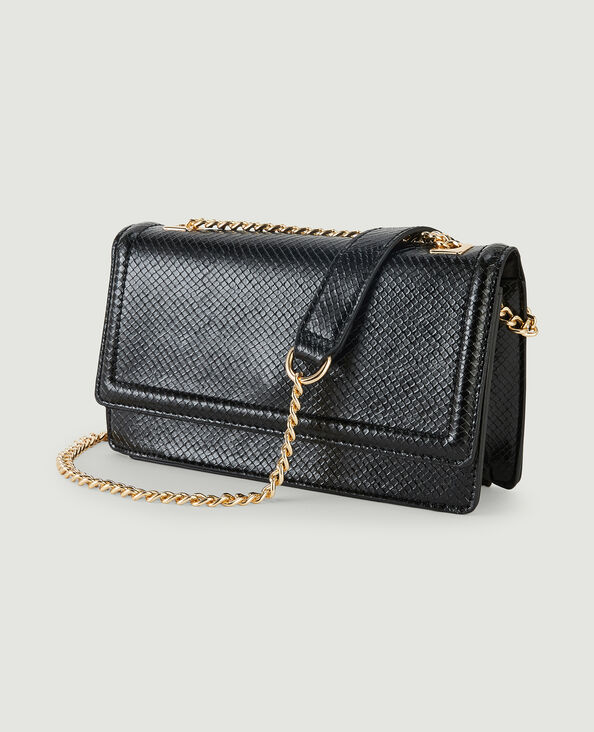 Sac rigide effet serpent noir - Pimkie