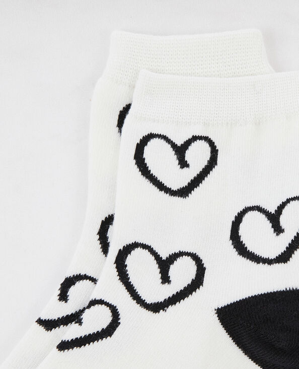 Paire de chaussettes cœurs noir - Pimkie