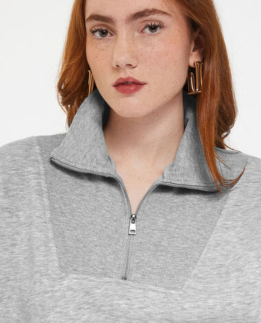 Sweat avec col camionneur gris chiné - Pimkie