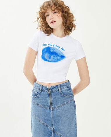 T-shirt cropped blanc - Pimkie