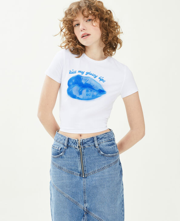 T-shirt cropped blanc - Pimkie