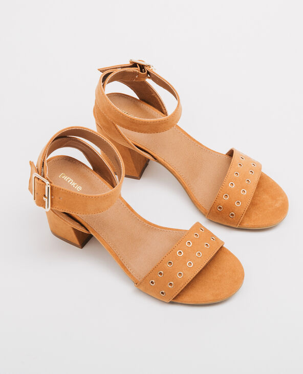 Sandales bande rivetée marron - Pimkie