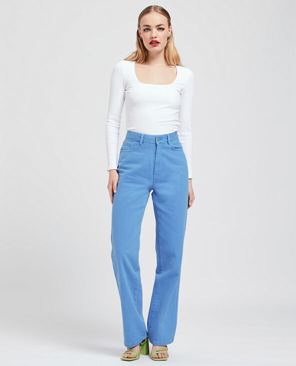Jean large effet délavé bleu - Pimkie