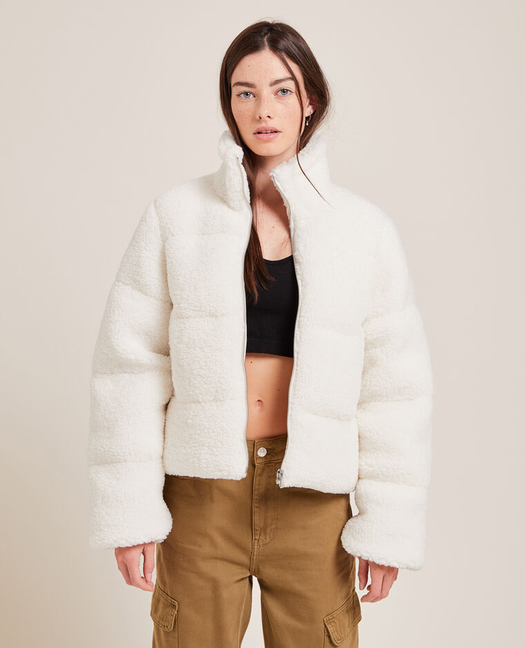 Blouson doudoune en sherpa blanc - Pimkie