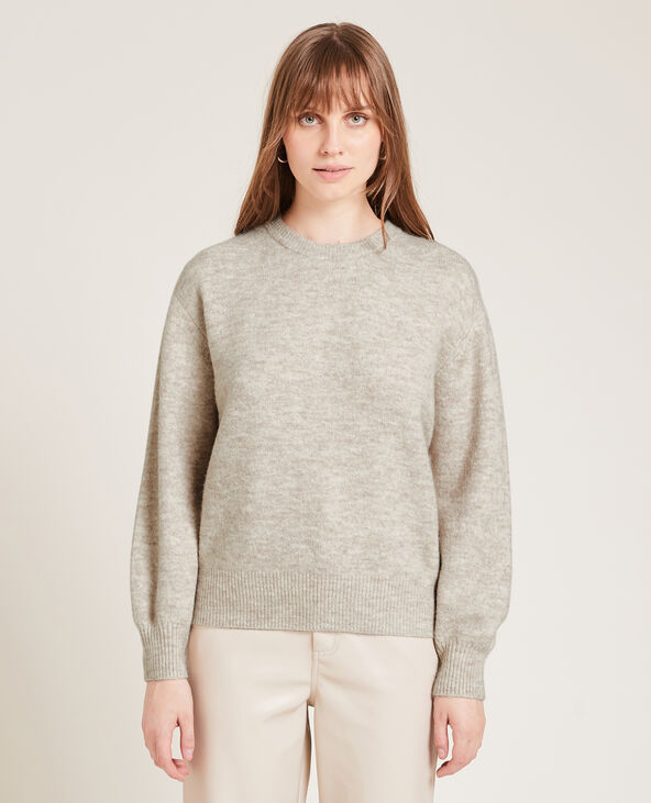 Pull maille col rond taupe - Pimkie
