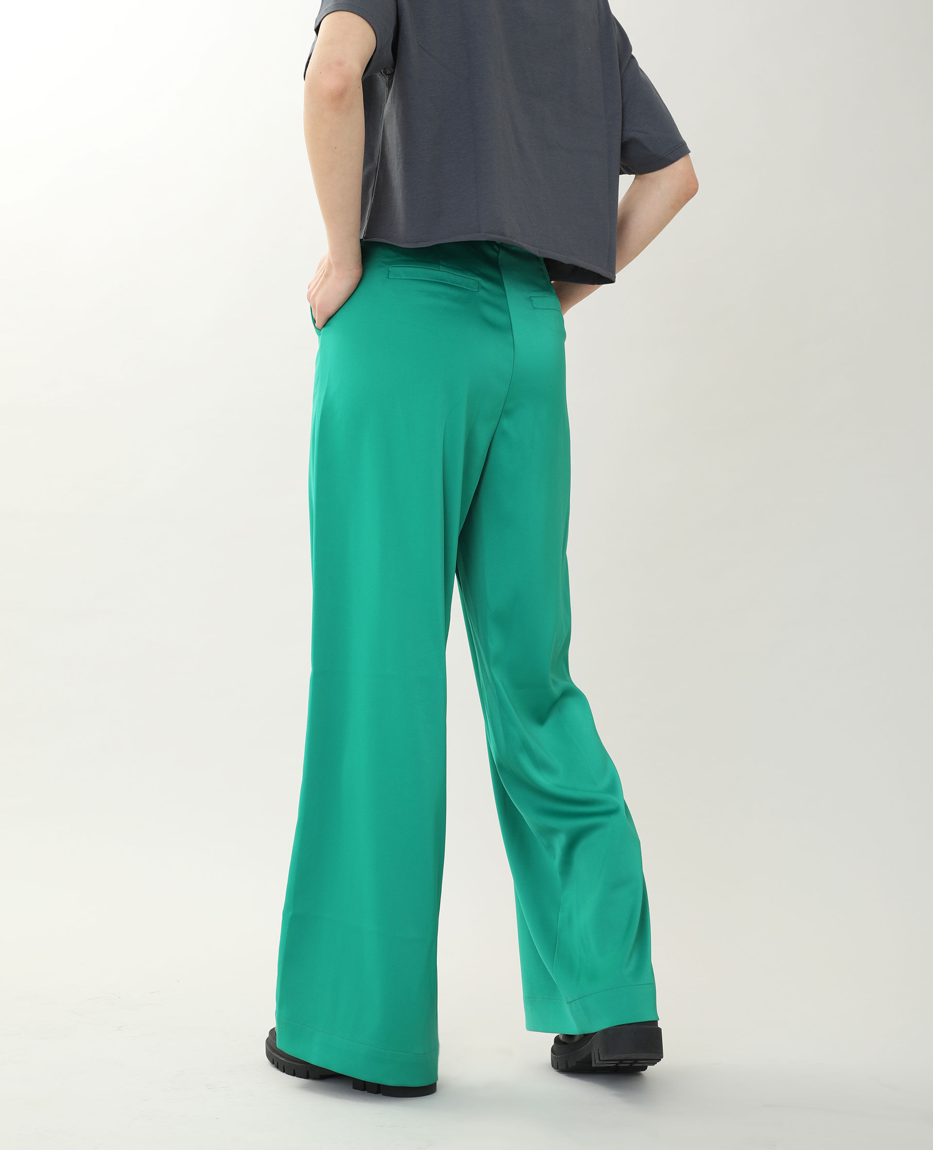 Pantalon fluide femme vert