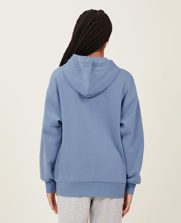 Sweat zippé oversize avec capuche bleu - Pimkie