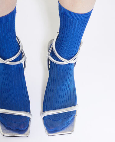 Paire de chaussettes en maille brillante bleu électrique - Pimkie