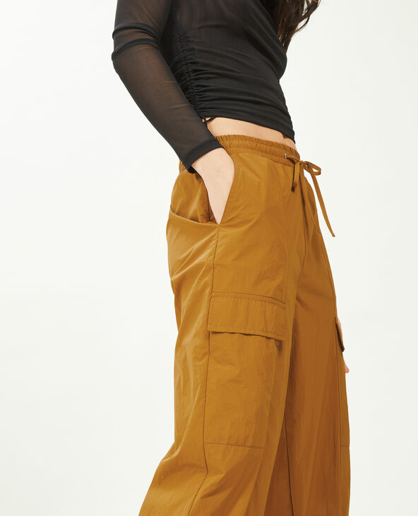 Pantalon parachute bas resserrés camel - Pimkie