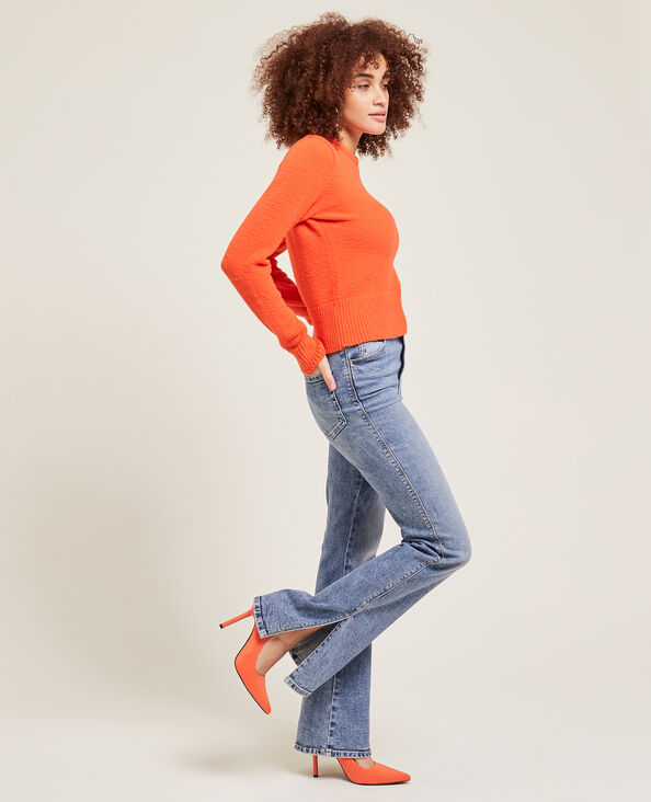 Pull col rond maille mousseuse orange - Pimkie