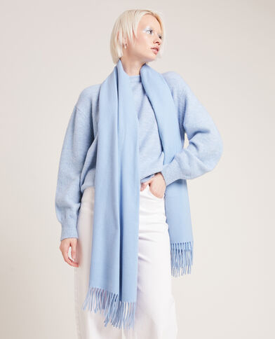 Echarpe à franges bleu - Pimkie