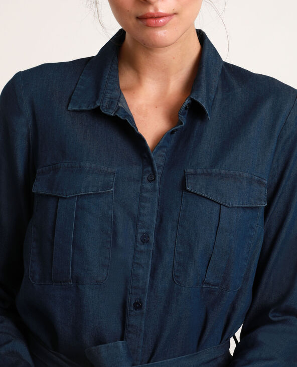 Robe chemise en jean bleu - Pimkie