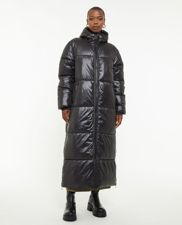 Doudoune extra-longue avec capuche noir - Pimkie
