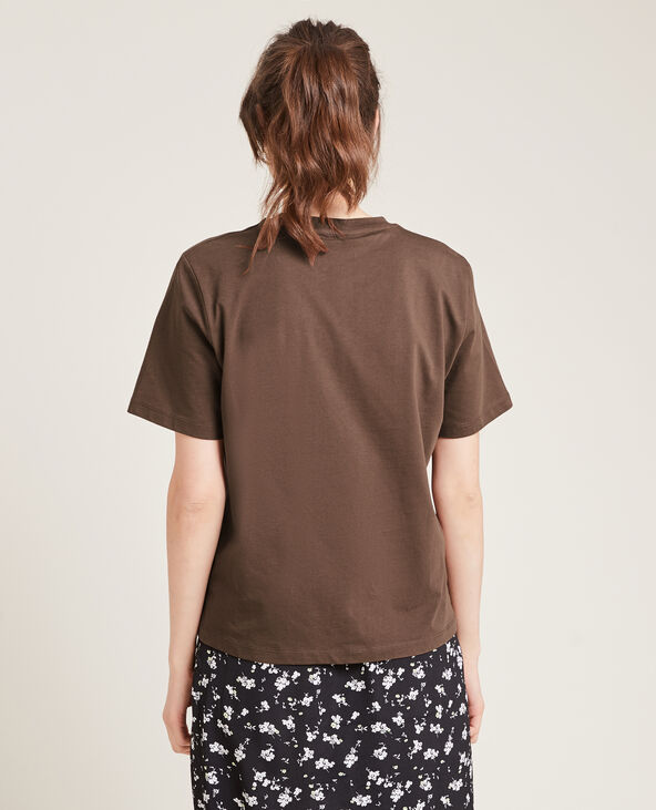 T-shirt col rond taupe - Pimkie