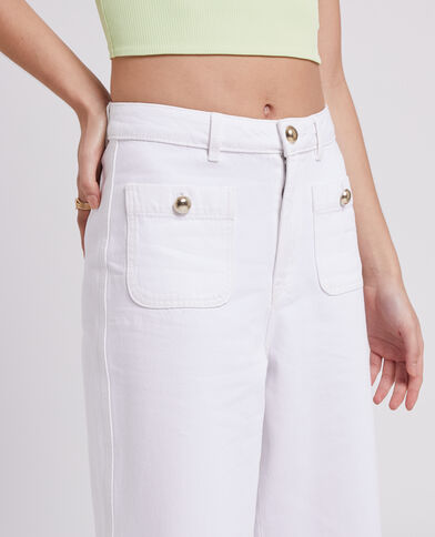 Jean wide taille haute blanc - Pimkie