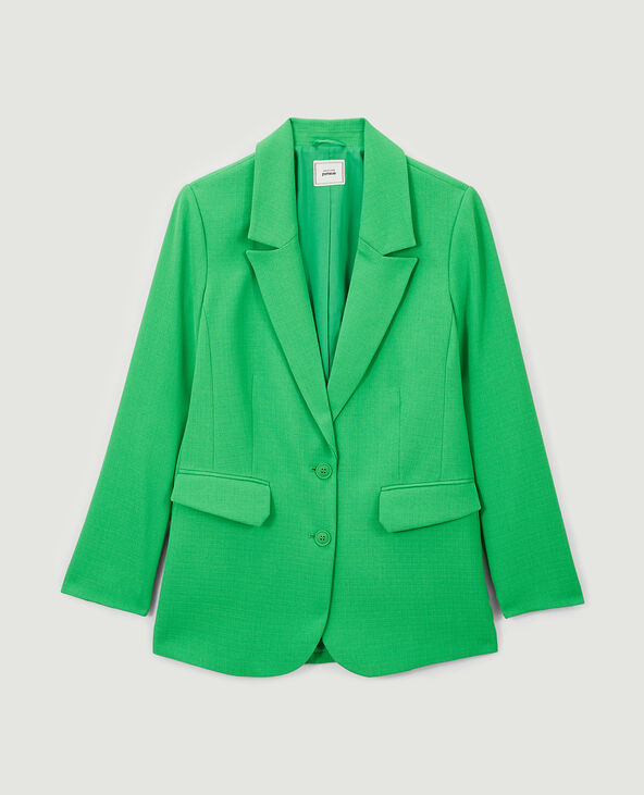 Veste blazer tissu tramé vert - Pimkie