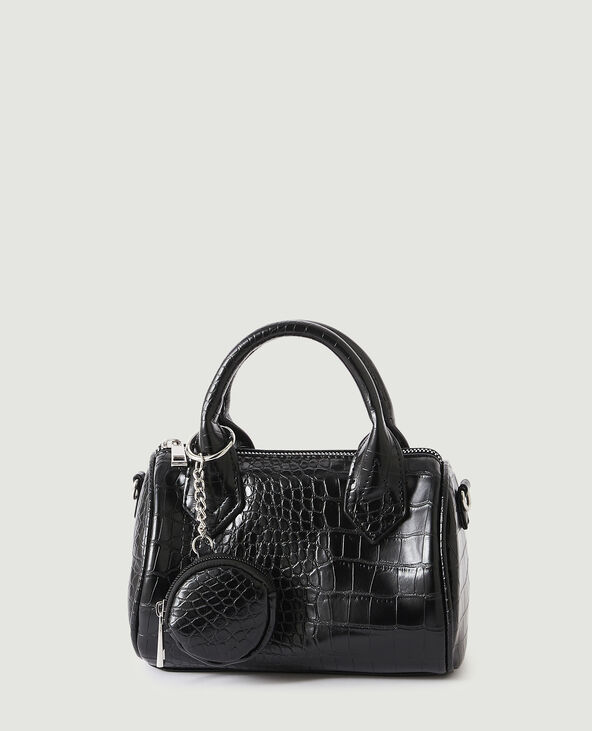 Mini sac à main croco avec pochette noir - Pimkie