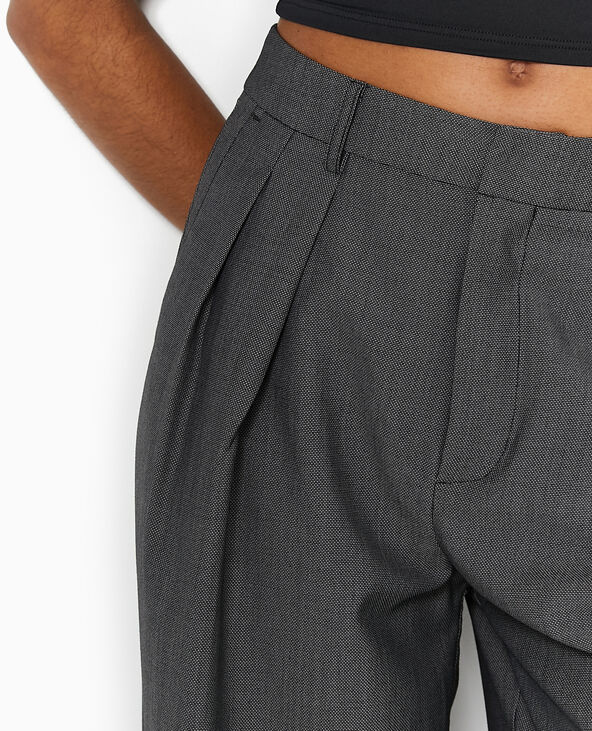 Pantalon droit et large avec pinces gris foncé - Pimkie