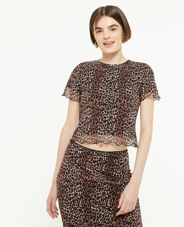 Top court en tulle motif l opard