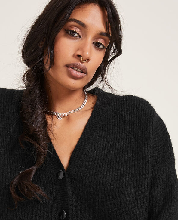 Gilet court en tricot noir - Pimkie
