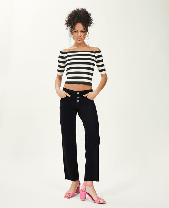 Jean straight taille basse noir - Pimkie
