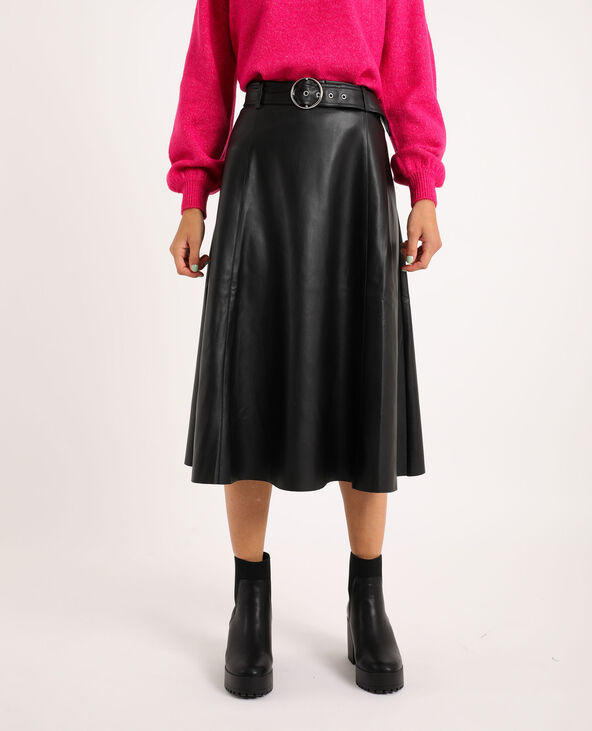 Jupe midi simili clearance cuir