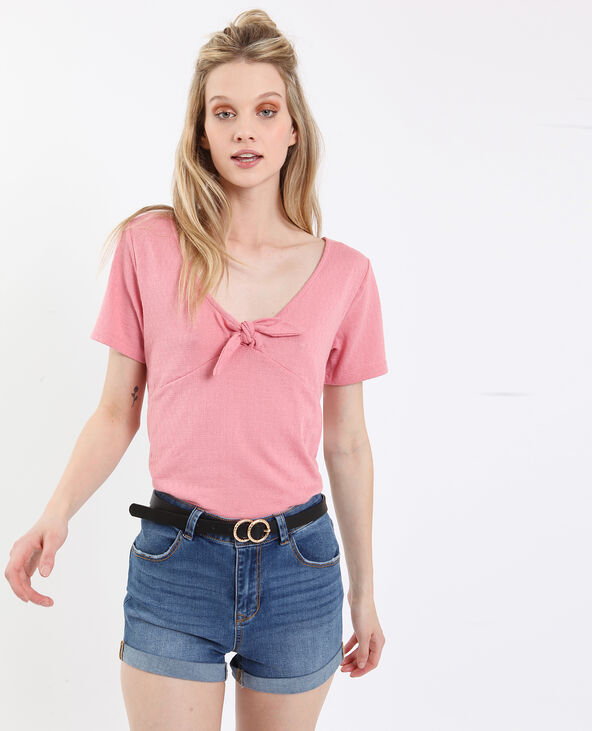 T-shirt à nœud rose - Pimkie