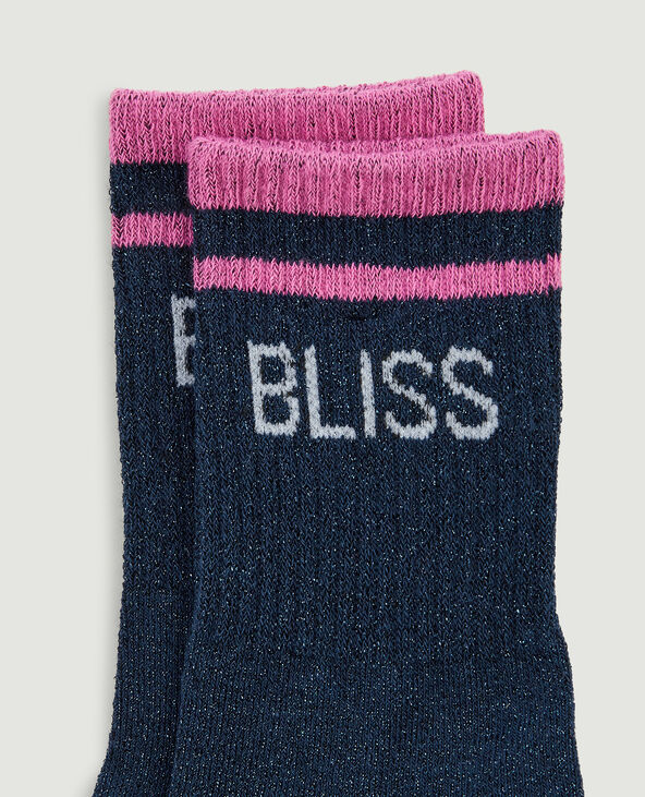 Chaussettes avec fils métallisés bleu - Pimkie