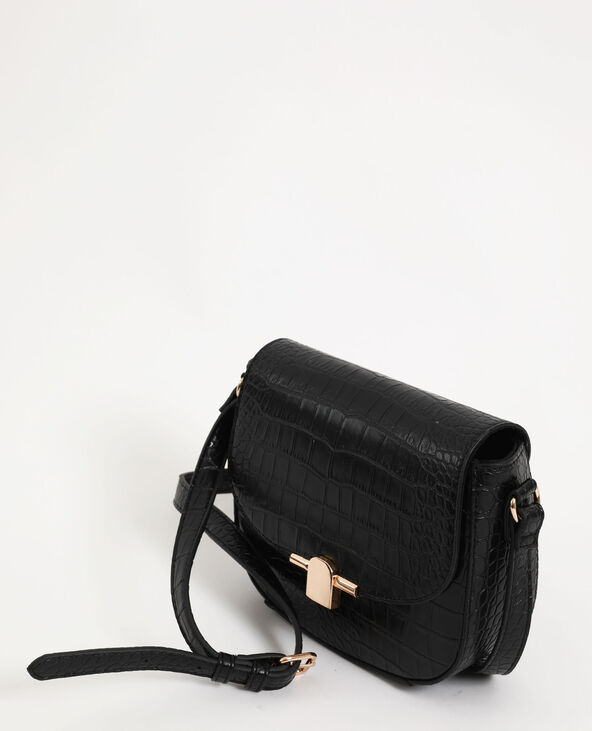 Sac croco noir zara best sale
