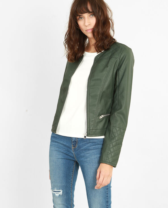 Veste simili sales cuir vert