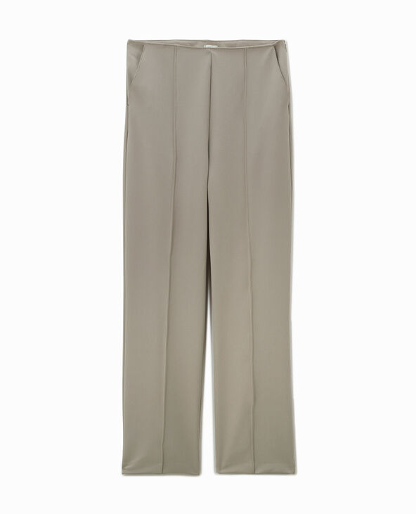 Pantalon droit avec coutures pincées beige - Pimkie
