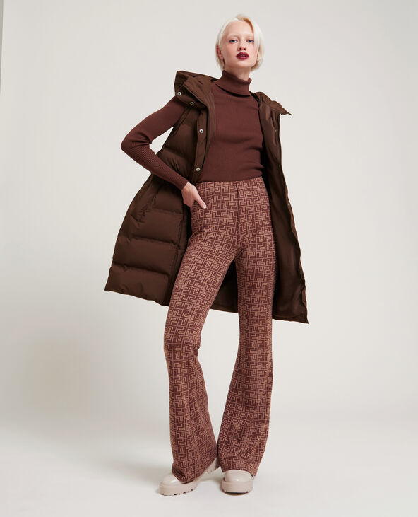 Doudoune mi-longue sans manches marron - Pimkie