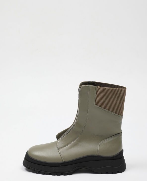 Boots zippées vert de gris - Pimkie