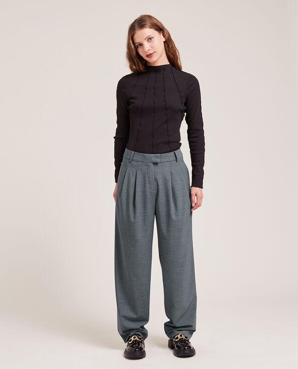 Pantalon large à pinces gris - Pimkie