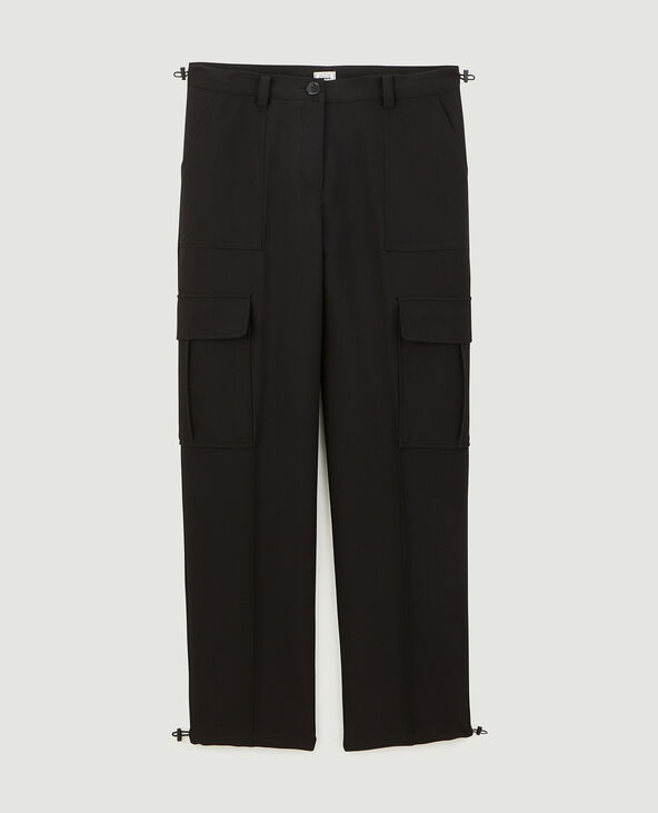 Pantalon cargo avec élastiques coulissés noir - Pimkie