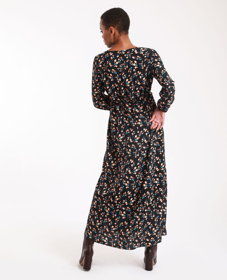 Lange Jurk Met Bloemenprint Zwart 45 781397899e0a Pimkie