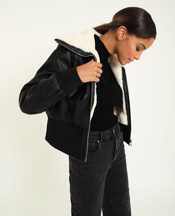 Manteau sales aviateur noir