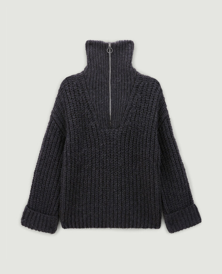 Pull grosse maille col camionneur gris foncé - Pimkie