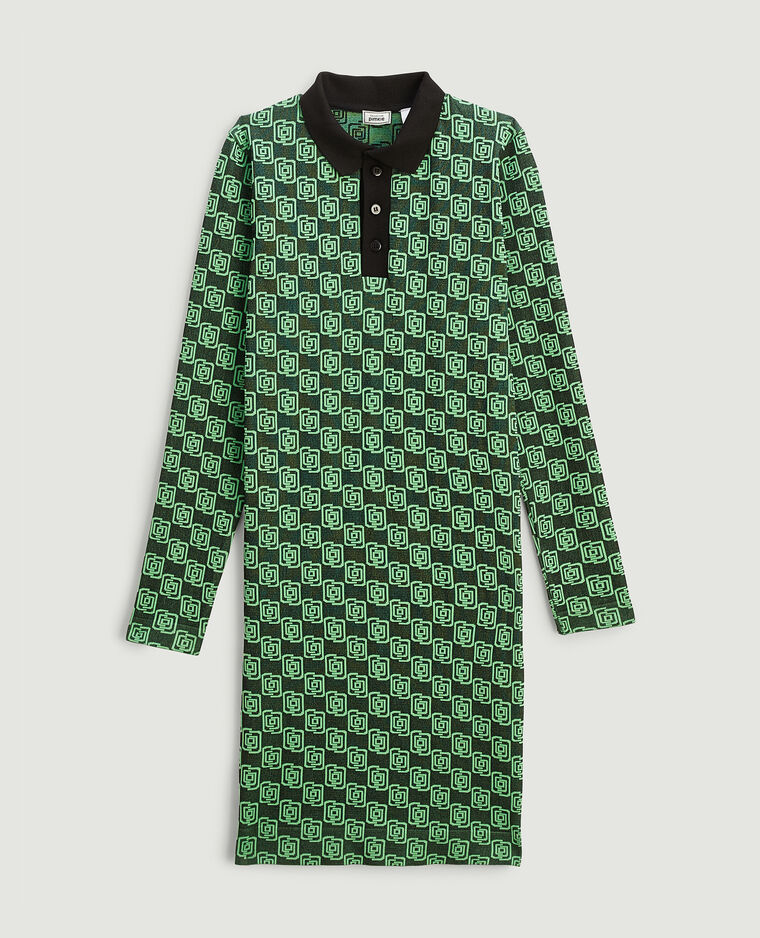 Robe polo manches longues vert - Pimkie