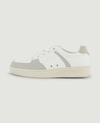 Sneakers bi-matière beige - Pimkie