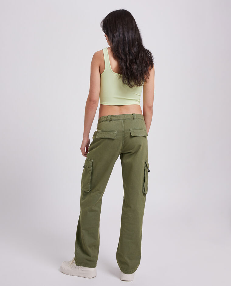 Pantalon droit cargo taille basse kaki - Pimkie