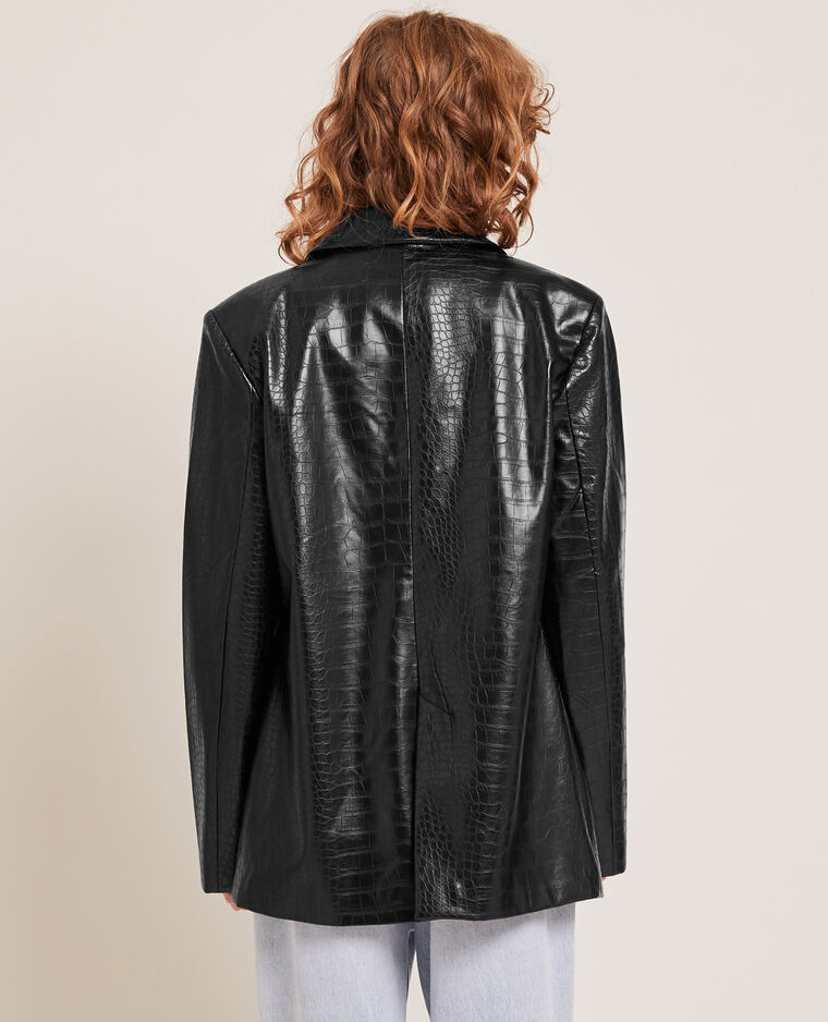 Veste effet croco noir - Pimkie