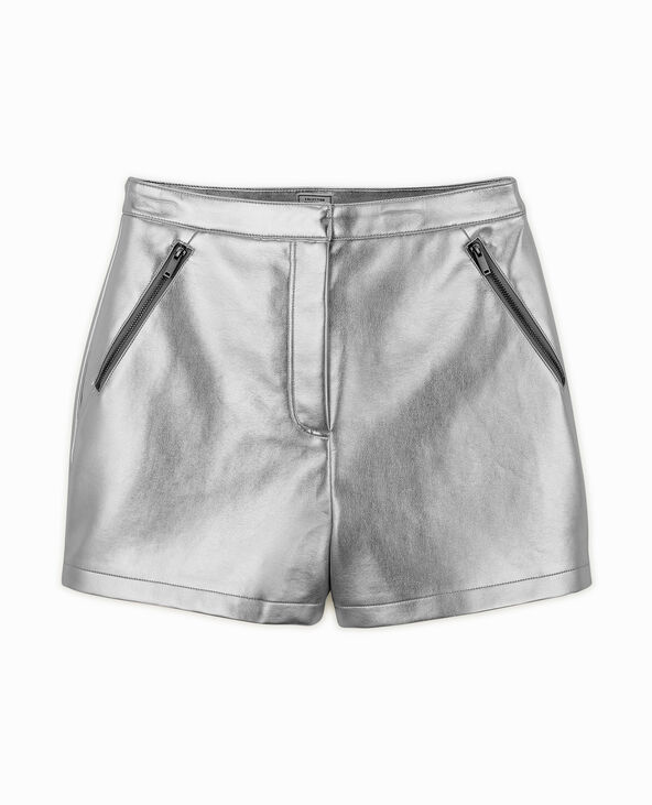 Short taille haute en simili argenté argenté - Pimkie